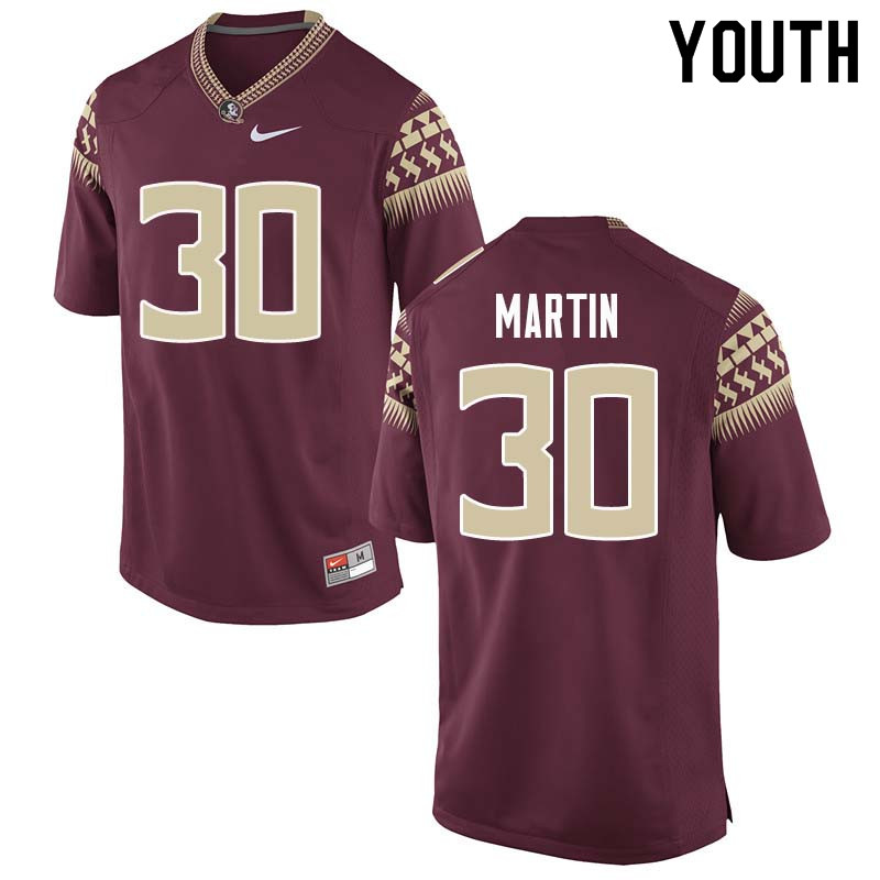 Youth #30 Tommy Martin Florida State Seminoles College Football Jerseys Sale-Garnet - Click Image to Close